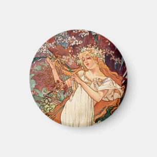 Alphonse Mucha, Die Jahreszeiten (1896) Frühling Magnet