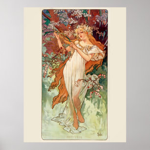 Alphonse Mucha, Die Jahreszeiten (1896) Frühling Poster