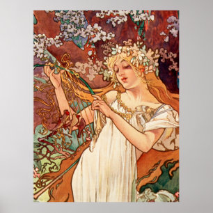 Alphonse Mucha, Die Jahreszeiten (1896) Frühling Poster