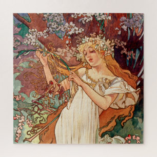 Alphonse Mucha, Die Jahreszeiten (1896) Frühling Puzzle