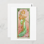 Alphonse Mucha Die Jahreszeiten: Frühlingsprintemp Postkarte (Vorne/Hinten)