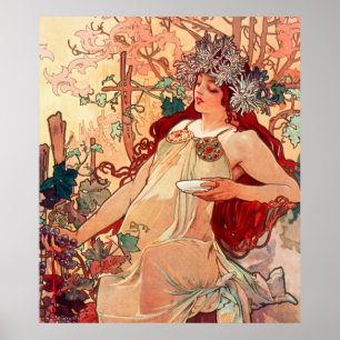 Alphonse Mucha, Die Jahreszeiten, Herbst (1896)  Poster