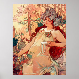 Alphonse Mucha, Die Jahreszeiten, Herbst (1896)  Poster