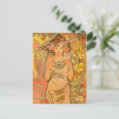 Alphonse Mucha Die Rose Postkarte (Stehend Vorderseite)