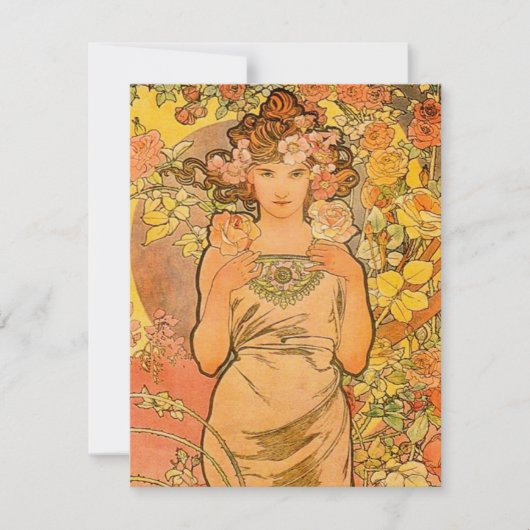 Alphonse Mucha die Rosen-Einladungen Einladung (Vorderseite)