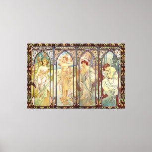 Alphonse Mucha - Die Tageszeiten  Leinwanddruck