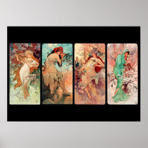 Alphonse Mucha, Die vier Jahreszeiten (1896)  Poster