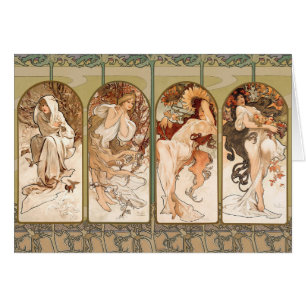 Alphonse Mucha Die vier Jahreszeiten 1897 Art Nouv