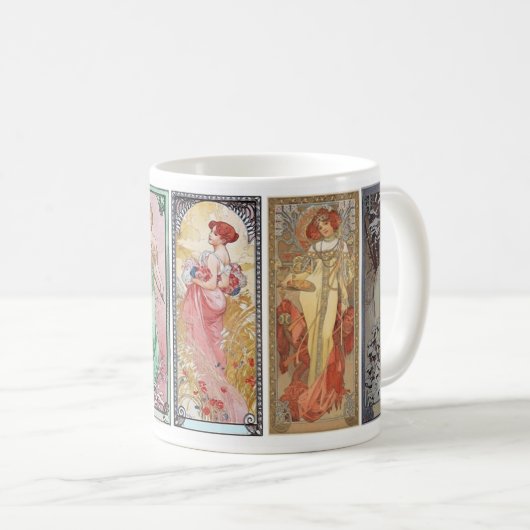 Alphonse Mucha , Die vier Jahreszeiten, 1900 Kaffeetasse (VorderseiteRechts)