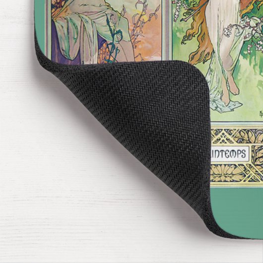 Alphonse Mucha , "Die vier Jahreszeiten" Mousepad (Ecke)