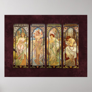 Alphonse Mucha, Die Zeiten des Tages Poster