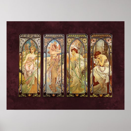 Alphonse Mucha, Die Zeiten des Tages Poster (Vorne)
