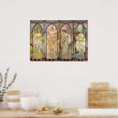 Alphonse Mucha - Die Zeiten des Tages Poster (Küche)