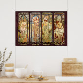 Alphonse Mucha, Die Zeiten des Tages Poster (Küche)