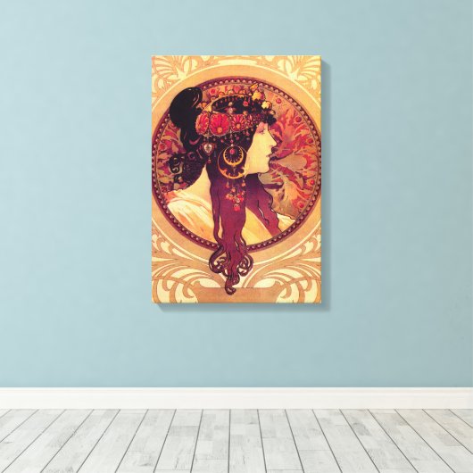 Alphonse Mucha Donna Orechini Leinwand Poster (Insitu (Holzboden))