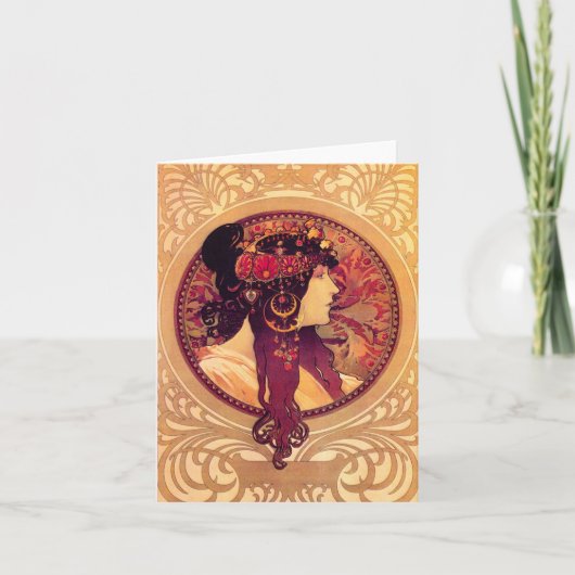 Alphonse Mucha Donna Orechini Note Card Karte (Vorderseite)
