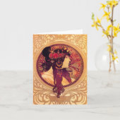 Alphonse Mucha Donna Orechini Note Card Karte (Gelbe Blume)