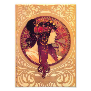 Alphonse Mucha Donna Orechini Print Fotodruck