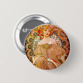 Alphonse Mucha Dreaming (Reverie) Button (Vorne & Hinten)