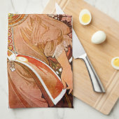 Alphonse Mucha Dreaming (Reverie) Geschirrtuch (Viertel Falte)