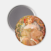 Alphonse Mucha Dreaming (Reverie) Magnet (Vorderseite/Rückseite)