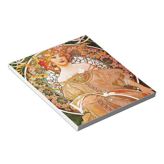 Alphonse Mucha Dreaming (Reverie) Notizblock (angewinkelt)