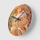 Alphonse Mucha Dreaming (Reverie) Runde Wanduhr (Winkel)