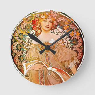 Alphonse Mucha Dreaming (Reverie) Runde Wanduhr