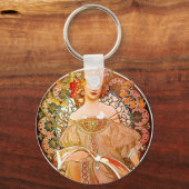 Alphonse Mucha Dreaming (Reverie) Schlüsselanhänger (Vorderseite)