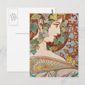 Alphonse Mucha - Efeu Postkarte (Vorne/Hinten)