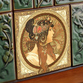 Alphonse Mucha Ein perfektes Wochenende in Vintag Fliese