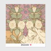 Alphonse Mucha Elegant Art Nouveau Stars Camellia Aufkleber (Blatt)