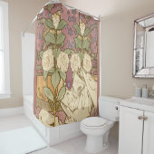 Alphonse Mucha Elegant Art Nouveau Stars Camellia Duschvorhang (Beispiel)