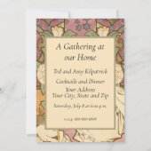 Alphonse Mucha Elegant Art Nouveau Stars Camellia  Einladung (Rückseite)