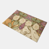 Alphonse Mucha Elegant Art Nouveau Stars Camellia  Fußmatte (Schrägansicht)