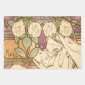 Alphonse Mucha Elegant Art Nouveau Stars Camellia  Geschenkpapier Set (Vorderseite 2)