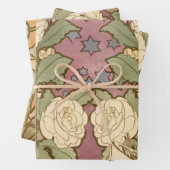 Alphonse Mucha Elegant Art Nouveau Stars Camellia  Geschenkpapier Set (Beispiel)