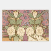 Alphonse Mucha Elegant Art Nouveau Stars Camellia  Geschenkpapier Set (Vorderseite)