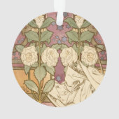 Alphonse Mucha Elegant Art Nouveau Stars Camellia  Ornament (Rückseite)