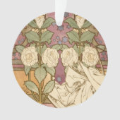 Alphonse Mucha Elegant Art Nouveau Stars Camellia Ornament (Vorderseite)