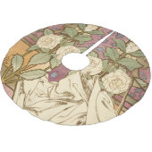 Alphonse Mucha Elegant Art Nouveau Stars Camellia  Polyester Weihnachtsbaumdecke (Schrägansicht)