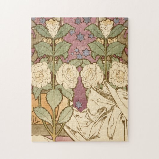 Alphonse Mucha Elegant Art Nouveau Stars Camellia Puzzle (Vertikal)