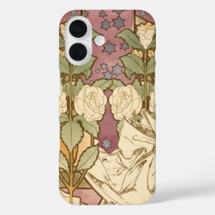 Alphonse Mucha Elegante Art Nouveau Sterne Kamelie iPhone 16 Hülle