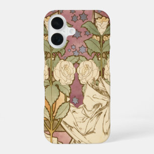 Alphonse Mucha Elegante Art Nouveau Sterne Kamelie iPhone 16 Hülle