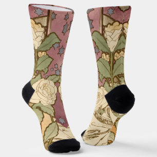 Alphonse Mucha Elegante Art Nouveau Sterne Kamelie Socken
