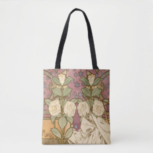 Alphonse Mucha Elegante Art Nouveau Sterne Kamelie Tasche