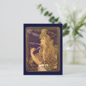 Alphonse Mucha Elegantes Rauchen Postkarte (Stehend Vorderseite)