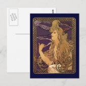 Alphonse Mucha Elegantes Rauchen Postkarte (Vorne/Hinten)