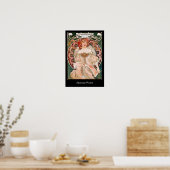 Alphonse Mucha F. Champenois auf schwarz Poster (Küche)