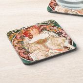 Alphonse Mucha F. Champenois Coasters Getränkeuntersetzer (Linke Seite)